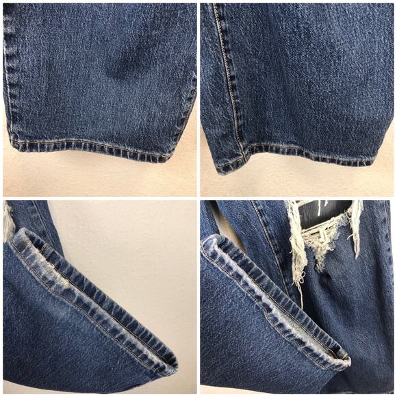 Wild Fable Super High Rise Baggy Torn Knees Distressed Grunge Jeans Size 12/31 - Picture 11 of 11